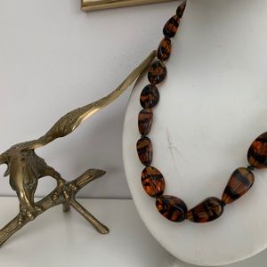 💜 3/$50 vintage brown marbled glass bead necklace